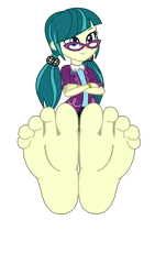 Size: 2200x3900 | Tagged: safe, artist:mixiepie, derpibooru import, juniper montage, equestria girls, movie magic, spoiler:eqg specials, barefoot, base, base used, clothes, crossed arms, feet, female, fetish, foot fetish, foot focus, glasses, image, pigtails, png, simple background, skirt, smiling, soles, solo, toes, transparent background, vector, wiggling toes