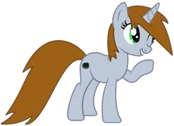 Size: 1103x805 | Tagged: safe, artist:dreamybae, artist:twilyisbestpone, derpibooru import, oc, oc:littlepip, unofficial characters only, pony, unicorn, fallout equestria, base used, cute, fanfic art, female, image, mare, ocbetes, one eye closed, png, raised hoof, simple background, smiling, solo, transparent background, wink