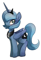 Size: 741x1073 | Tagged: safe, artist:maren, derpibooru import, princess luna, alicorn, pony, female, image, looking sideways, mare, png, s1 luna, simple background, solo, transparent background