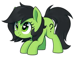 Size: 4000x3000 | Tagged: safe, artist:thebatfang, derpibooru import, oc, oc:anonfilly, unofficial characters only, earth pony, pony, bent over, crouching, female, filly, foal, heart, heart eyes, image, png, simple background, smiling, solo, transparent background, wingding eyes