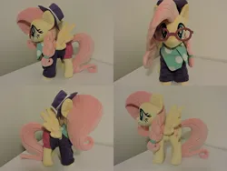 Size: 1597x1199 | Tagged: safe, artist:little-broy-peep, derpibooru import, fluttershy, pony, alternate hairstyle, clothes, hipstershy, image, irl, jpeg, photo, plushie, solo