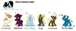 Size: 4295x1756 | Tagged: dead source, safe, artist:anima-dos, derpibooru import, oc, oc:candlelight, oc:fly-by-night, oc:nightshade, oc:tingle, oc:trotamundo, oc:wind whisper, unofficial characters only, earth pony, pegasus, pony, unicorn, children of the night, 2012, colt, earth pony oc, foal, horn, image, jpeg, male, pegasus oc, unicorn oc, wings, wip