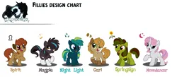 Size: 3955x1724 | Tagged: dead source, safe, artist:anima-dos, artist:lionheartcartoon, derpibooru import, oc, oc:gari, oc:magpie, oc:moondancer, oc:night light, oc:spirit, oc:springsign, unofficial characters only, earth pony, pegasus, pony, unicorn, children of the night, 2012, earth pony oc, female, filly, foal, horn, image, jpeg, pegasus oc, unicorn oc, wings, wip