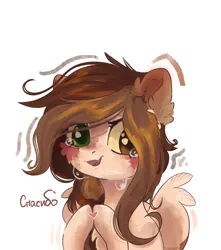 Size: 3000x3400 | Tagged: safe, artist:colorbrush, derpibooru import, oc, unofficial characters only, pegasus, pony, bust, crying, cyrillic, heart, heterochromia, image, jpeg, portrait, russian, simple background, tears of joy, teary eyes, thank you, white background