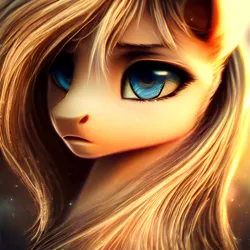 Size: 1024x1024 | Tagged: safe, derpibooru import, machine learning generated, purplesmart.ai, stable diffusion, oc, pony, blonde hair, blonde mane, blue eyes, female, image, mare, png, solo, tan coat