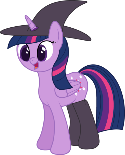Size: 753x935 | Tagged: safe, artist:joey, derpibooru import, twilight sparkle, alicorn, mlp fim's twelfth anniversary, clothes, female, hat, image, png, socks, solo, thigh highs, vector, witch hat