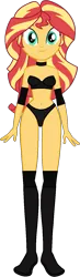 Size: 435x1485 | Tagged: suggestive, artist:invisibleink, artist:xjkenny, derpibooru import, sunset shimmer, equestria girls, belly button, breasts, clothes, elbow pads, female, image, knee pads, png, shoes, simple background, solo, solo female, sports, sports bra, sports panties, transparent background, vector, wrestler, wrestling
