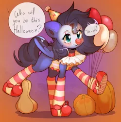 Size: 2316x2327 | Tagged: safe, artist:pledus, derpibooru import, oc, oc:kennel nightshade, unofficial characters only, pegasus, pony, clothes, costume, female, halloween, halloween costume, holiday, image, mare, png, pumpkin, simple background