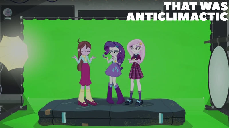 Size: 1920x1080 | Tagged: safe, derpibooru import, edit, edited screencap, editor:quoterific, screencap, fleur-de-lis, rarity, velvet sky, equestria girls, friendship games bloopers, green screen, image, png