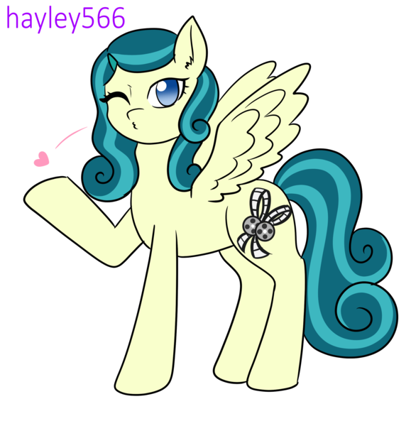 Size: 2296x2379 | Tagged: safe, artist:hayley566, derpibooru import, juniper montage, ponified, pegasus, pony, series:redemptiverse, alternate universe, blowing a kiss, equestria girls ponified, female, heart, image, one eye closed, png, simple background, solo, transparent background, wink