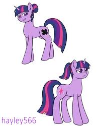Size: 2144x2784 | Tagged: safe, artist:hayley566, derpibooru import, twilight sparkle, pony, unicorn, series:redemptiverse, alternate hairstyle, alternate universe, covered cutie mark, female, image, png, role reversal, simple background, solo, transparent background, unicorn twilight