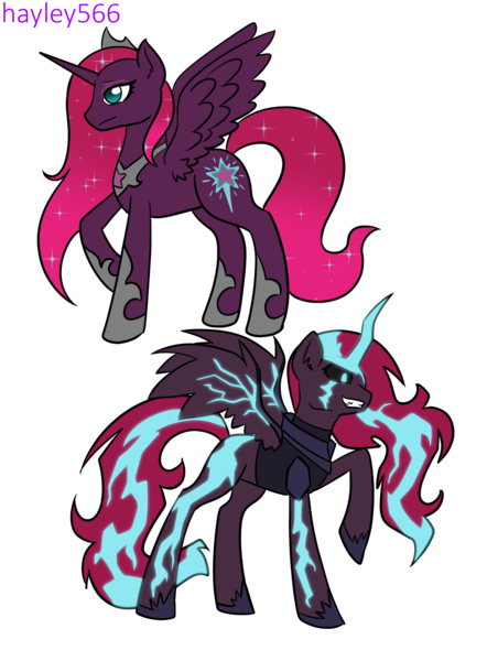 Size: 1958x2655 | Tagged: safe, artist:hayley566, derpibooru import, tempest shadow, alicorn, pony, series:redemptiverse, alternate universe, corrupted, female, image, png, race swap, role reversal, simple background, solo, transparent background