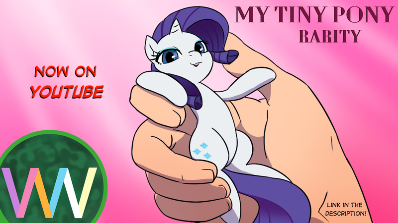 Size: 1280x720 | Tagged: safe, artist:doublewbrothers, derpibooru import, rarity, human, pony, unicorn, 2021, hand, image, in goliath's palm, jpeg, micro, my tiny pony, old art, size difference, tiny, tiny ponies