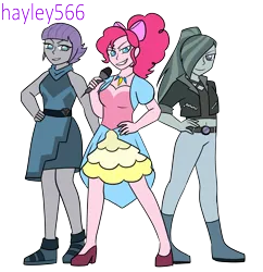 Size: 2276x2352 | Tagged: safe, artist:hayley566, derpibooru import, limestone pie, marble pie, pinkie pie, human, series:redemptiverse, equestria girls, alternate universe, breasts, female, image, png, role reversal, simple background, transparent background, trio