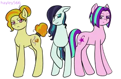 Size: 1888x1240 | Tagged: safe, artist:hayley566, derpibooru import, adagio dazzle, aria blaze, coloratura, earth pony, pony, series:redemptiverse, alternate hairstyle, alternate universe, female, image, png, role reversal, simple background, transparent background, trio