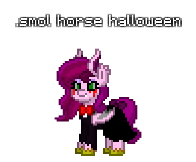 Size: 388x320 | Tagged: safe, artist:dematrix, derpibooru import, pipp, pipp petals, bat pony, pony, undead, vampire, vampony, mlp fim's twelfth anniversary, pony town, blood, bowtie, clothes, costume, crying, female, g5, halloween, halloween costume, holiday, image, mare, pipp is short, png, race swap, smol horse, solo, tears of blood, unshorn fetlocks