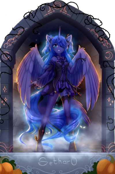 2821454 Safe Artistalrumoonart Artistsetharu Derpibooru Import Princess Luna Alicorn 0831