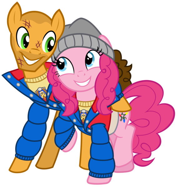 Size: 2850x3000 | Tagged: safe, artist:cheezedoodle96, derpibooru import, cheese sandwich, pinkie pie, ponified, earth pony, pony, mlp fim's twelfth anniversary, .svg available, bruised, championship belt, cheesepie, christmas, christmas lights, clothes, coat, costume, eye contact, female, hat, holiday, hulk hogan, image, injured, jacket, jim hopper, joyce byers, looking at each other, looking at someone, male, mare, nightmare night costume, png, raised hoof, shaved head, shipping, shirt, side hug, simple background, smiling, stallion, straight, stranger things, stubble, t-shirt, toque, transparent background, vector