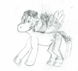 Size: 366x336 | Tagged: safe, artist:homeshine, derpibooru import, fluttershy, hitch trailblazer, earth pony, pegasus, mlp fim's twelfth anniversary, clothes, costume, fluttershy suit, g5, image, nightmare night, png, solo, the new fluttershy, traditional art