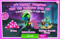 Size: 1960x1296 | Tagged: safe, derpibooru import, official, scootaloo, pegasus, pony, advertisement, child, clothes, costs real money, english, female, filly, flameless fireworks, foal, folded wings, gameloft, gem, helmet, image, jpeg, mare, numbers, pint-sized dynamite, sale, small wings, solo, solo focus, text, the washouts, uniform, washouts uniform, wings