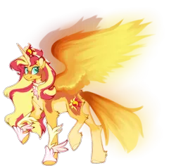 Size: 1146x1080 | Tagged: safe, artist:foxklt, edit, sunset shimmer, alicorn, pony, alicornified, alternate design, artificial wings, augmented, coat markings, crown, female, image, jewelry, looking at you, magic, magic wings, mare, png, race swap, regalia, shimmercorn, simple background, solo, transparent background, twitterina design, watermark removal, wings