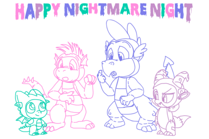 Size: 2880x1920 | Tagged: safe, artist:tarkan809, derpibooru import, master kenbroath gilspotten heathspike, sparky sparkeroni, spike, spike (g1), mlp fim's twelfth anniversary, clothes, costume, derpibooru exclusive, g3, g5, halloween, holiday, image, nightmare night, nightmare night costume, png