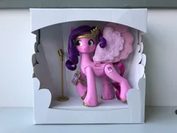 Size: 2500x1875 | Tagged: safe, derpibooru import, pipp petals, pegasus, pony, my little pony: a new generation, behind the scenes, cardboard box, female, g5, image, irl, jpeg, mare, packaging, photo, prototype, solo, toy