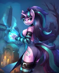Size: 1600x2000 | Tagged: safe, artist:asimos, derpibooru import, starlight glimmer, anthro, unicorn, anthrofied, breasts, busty starlight glimmer, female, image, magic, nightmare night, png, solo
