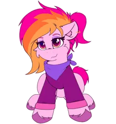 Size: 3291x3500 | Tagged: safe, artist:legionsunite, derpibooru import, oc, oc:velvet volt, pegasus, pony, bandana, clothes, ear fluff, ear piercing, earring, image, jewelry, pegasus oc, piercing, png, simple background, sitting, sweater, transparent background, wings