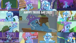 Size: 1977x1113 | Tagged: safe, derpibooru import, edit, edited screencap, editor:quoterific, screencap, trixie, a horse shoe-in, a matter of principals, all bottled up, boast busters, magic duel, no second prances, road to friendship, student counsel, the ending of the end, to change a changeling, to where and back again, uncommon bond, cute, diatrixes, image, png
