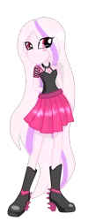 Size: 590x1352 | Tagged: safe, artist:thecreativerey, derpibooru import, oc, unofficial characters only, equestria girls, boots, clothes, high heel boots, image, png, shoes, simple background, skirt, smiling, solo, transparent background