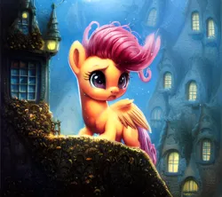 Size: 1152x1024 | Tagged: safe, derpibooru import, machine learning assisted, machine learning generated, stable diffusion, scootaloo, pegasus, pony, cute, derpibooru exclusive, female, filly, foal, image, moonlight, png
