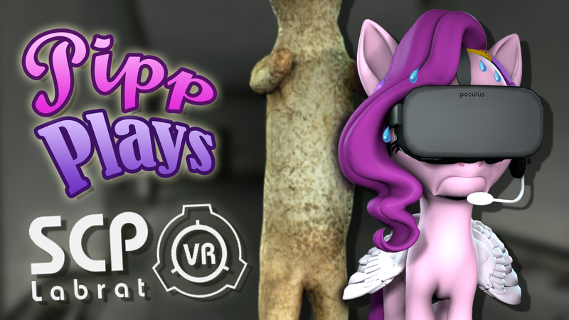 Size: 1920x1080 | Tagged: safe, artist:pika-robo, derpibooru import, pipp petals, pegasus, pony, series:pipp plays, 3d, crunch, fake thumbnail, female, frown, g5, gamer pipp, gaming headset, headset, image, let's play, mare, moments before disaster, nervous, oculus rift, png, pun, scp, scp containment breach, scp foundation, scp labrat, scp-173, source filmmaker, sweat, sweatdrop, this will end in death, this will end in tears, this will end in tears and/or death, vr headset, youtube thumbnail