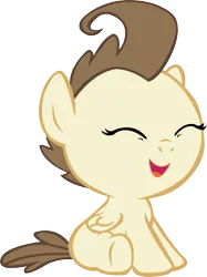 Size: 1381x1850 | Tagged: safe, artist:clonehunter, derpibooru import, pound cake, pegasus, pony, baby, baby pony, eyes closed, folded wings, image, male, open mouth, open smile, png, simple background, sitting, smiling, solo, transparent background, vector, wings