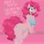 Size: 2000x2000 | Tagged: suggestive, artist:flutterthrash, derpibooru import, pinkie pie, earth pony, big breasts, bikini, breasts, busty pinkie pie, clothes, dialogue, female, image, jpeg, leaning forward, open mouth, open smile, pink background, pun, simple background, smiling, solo, solo female, swimsuit, talking, thighs, thunder thighs, wide hips