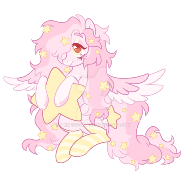 Size: 1280x1280 | Tagged: safe, artist:lynesssan, derpibooru import, oc, oc:sleepy stars, pegasus, pony, clothes, colored wings, deviantart watermark, female, image, mare, obtrusive watermark, png, socks, solo, stars, striped socks, tangible heavenly object, two toned wings, watermark, wings