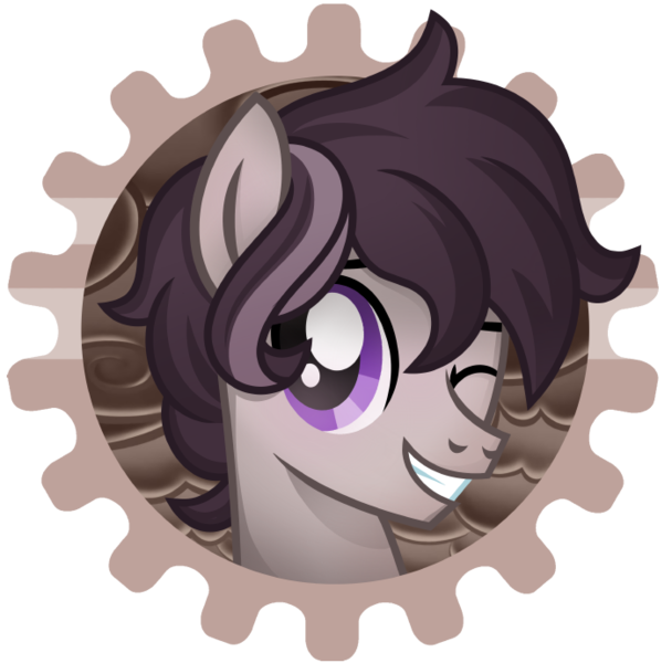 Size: 700x691 | Tagged: safe, artist:jennieoo, derpibooru import, oc, oc:vanyl, pony, avatar, happy, icon, image, looking at you, one eye closed, png, show accurate, simple background, smiling, solo, vector, wink, winking at you