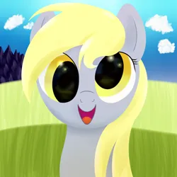 Size: 3000x3000 | Tagged: safe, artist:bjsampson, derpibooru import, derpy hooves, pegasus, cloud, female, females only, image, looking at you, mountain, mountain range, png, smiling