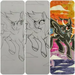Size: 4096x4096 | Tagged: safe, artist:annuthecatgirl, derpibooru import, oc, oc:anti-lag, unofficial characters only, pegasus, image, jpeg, solo, traditional art, wip