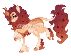 Size: 2900x2300 | Tagged: safe, artist:gigason, derpibooru import, oc, oc:saffron, kirin, female, image, obtrusive watermark, png, simple background, solo, transparent background, watermark