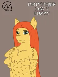 Size: 1937x2565 | Tagged: safe, artist:maître cervidé, derpibooru import, oc, oc:flame fever, pegasus, pony, chest fluff, female, fluffy, image, png, ponytober, scar, solo