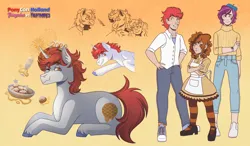 Size: 3202x1876 | Tagged: safe, artist:kikirdcz, derpibooru import, oc, unofficial characters only, human, pony, unicorn, humanized, image, png