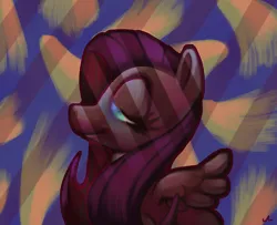 Size: 4200x3411 | Tagged: safe, artist:docwario, derpibooru import, fluttershy, pegasus, pony, abstract background, bust, female, fluttober, image, lidded eyes, mare, png, profile, solo