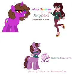 Size: 1150x1192 | Tagged: safe, artist:prettycelestia, oc, oc:artsy spectrum, oc:nebula centaura, oc:sketch heart, centaur, image, jewelry, necklace, pimple, png