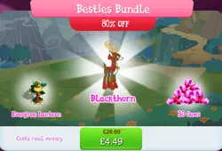 Size: 1264x859 | Tagged: safe, derpibooru import, idw, official, blackthorn, deer, antlers, armor, bundle, bush, costs real money, english, flower, gameloft, gem, guard, horns, idw showified, image, jpeg, lantern, male, numbers, sale, solo, solo focus, stag, text, tree