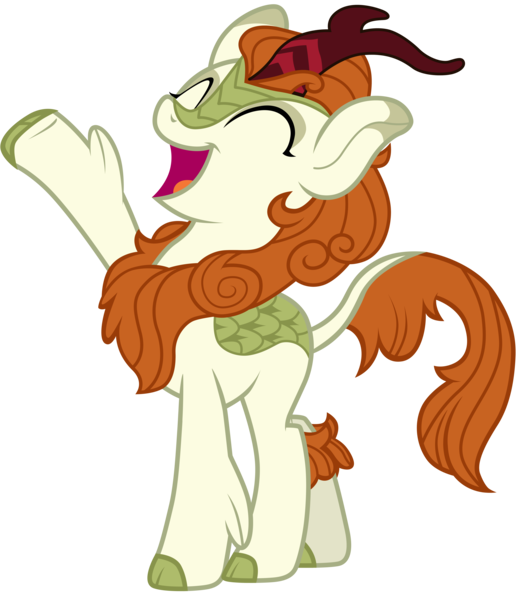 Size: 7000x8000 | Tagged: safe, artist:tardifice, derpibooru import, autumn blaze, kirin, sounds of silence, a kirin tale, absurd resolution, eyes closed, female, image, open mouth, png, raised hoof, simple background, singing, solo, transparent background, vector