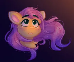 Size: 1076x908 | Tagged: safe, artist:fluttershyfilly-yay, derpibooru import, fluttershy, pony, bust, cheek fluff, chest fluff, eyebrows, female, gradient background, image, jpeg, looking away, looking up, mare, portrait, solo, wind, windswept mane