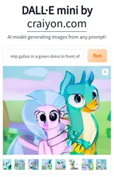 Size: 661x1025 | Tagged: safe, craiyon, dall·e mini, derpibooru import, machine learning generated, gallus, silverstream, gryphon, hippogriff, duo, female, gallstream, image, machine learning abomination, male, not salmon, png, shipping, simple background, straight, text, wat, what has science done, white background