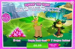 Size: 1964x1296 | Tagged: safe, derpibooru import, idw, official, deer, advertisement, antlers, armor, bush, costs real money, english, flower, gameloft, gem, guard, horns, idw showified, image, jpeg, lantern, male, numbers, sale, solo, solo focus, stag, text, tree