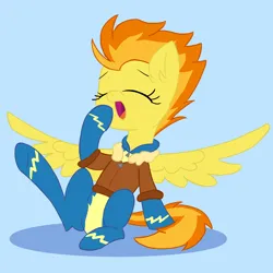 Size: 2000x2000 | Tagged: safe, artist:fakkajohan, derpibooru import, spitfire, pegasus, pony, bomber jacket, clothes, cute, cutefire, eyes closed, female, image, jacket, png, simple background, sitting, sleepy, solo, spread wings, uniform, wings, wonderbolts uniform, yawn